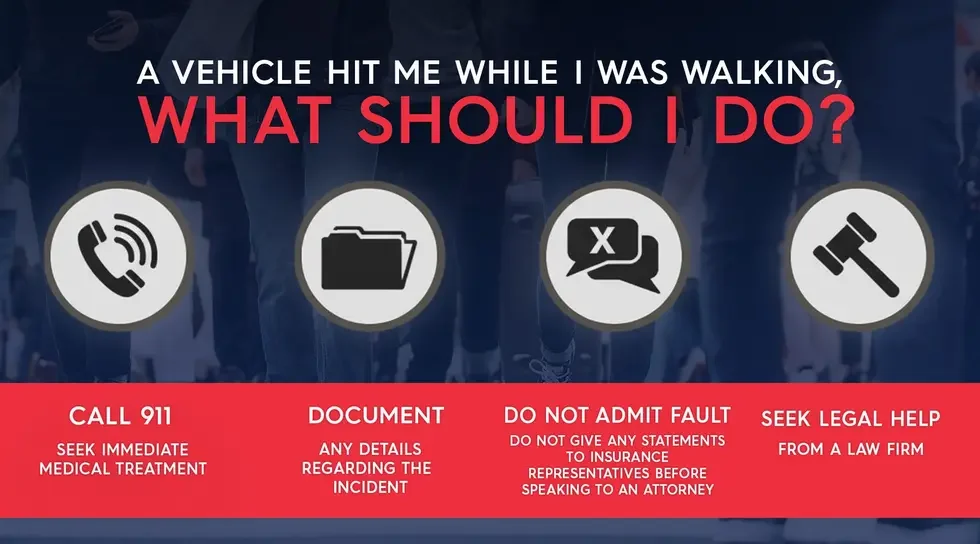 A vehicle hit me while I was walking, what should I do